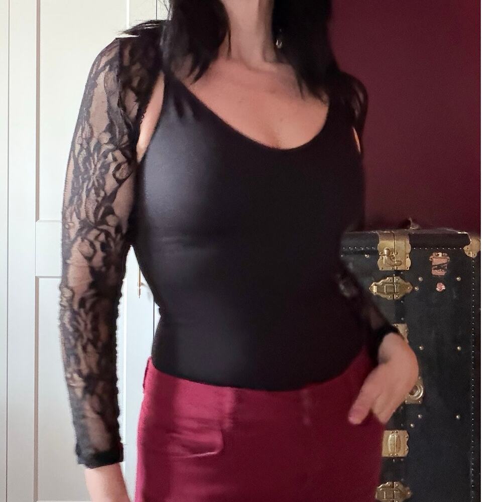 black lace bolero shrug top